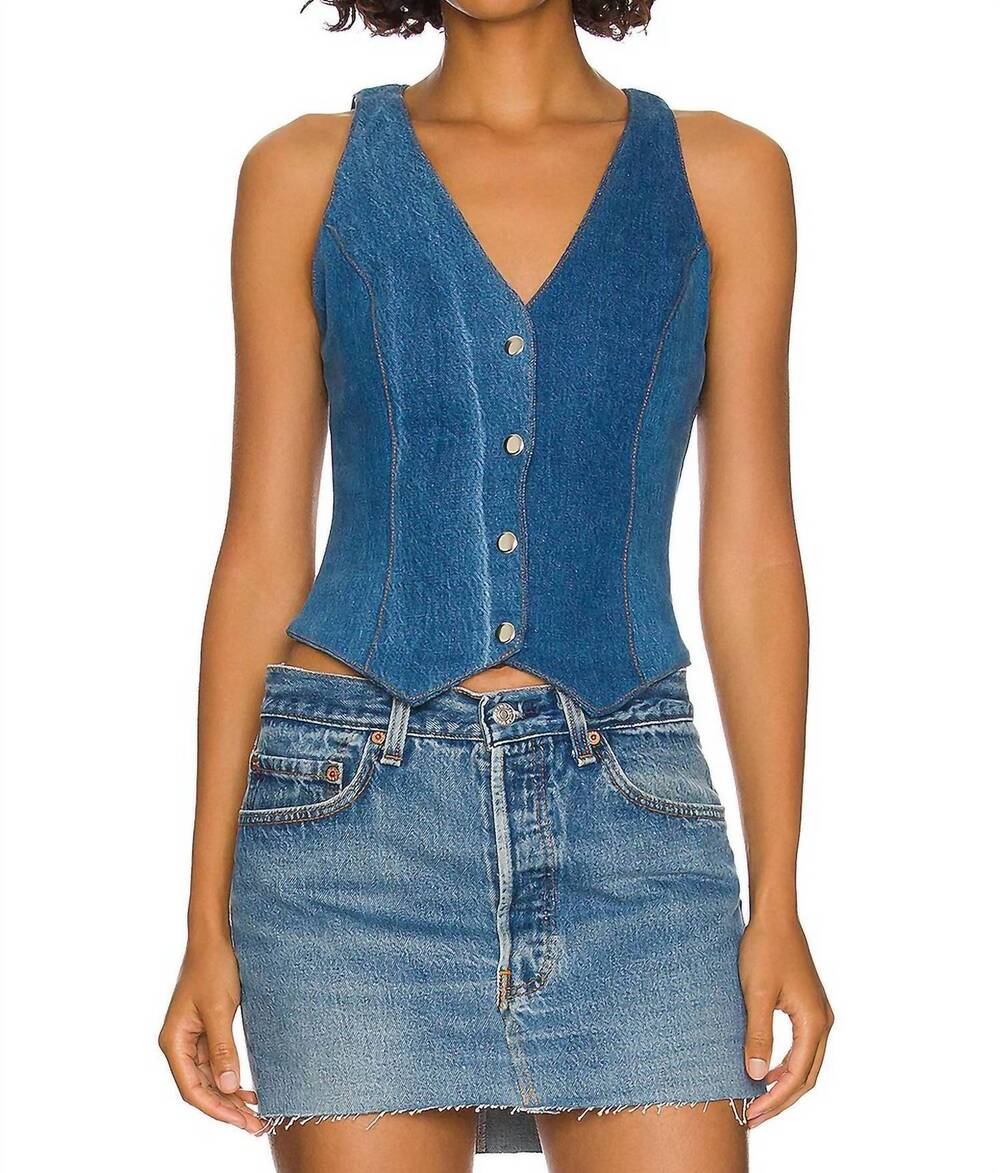 NEW BDENIM pre-loved ava vest in denim blue